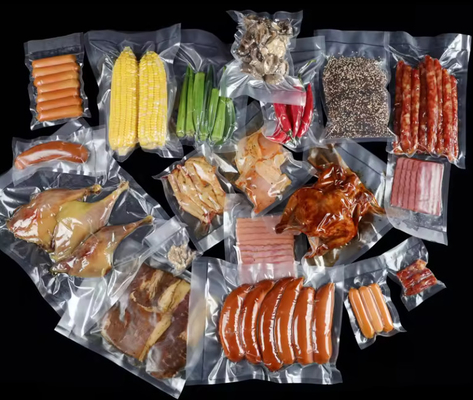 Bao bì thực phẩm chân không trong suốt Bao bì thực phẩm nhựa nhựa nylon giữ tươi túi đóng gói thực phẩm và trái cây bề mặt in khắc