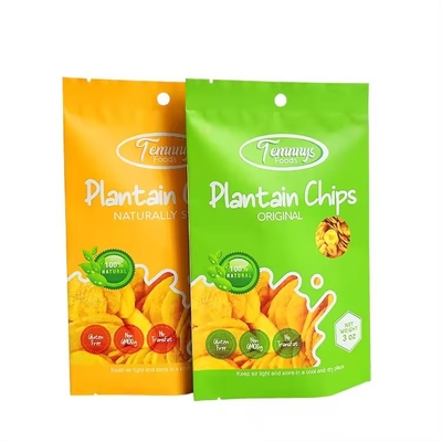 3.5 Mylar Bag Custom In printed Heat Seal Snack Banana Slices 3 Side Heat Seal túi nhôm