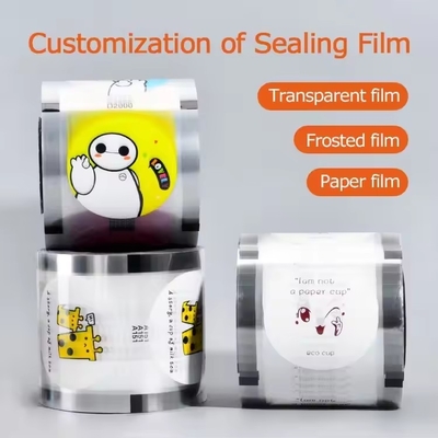 Laminated nhựa cuộn niêm phong phim bao bì tùy chỉnh in 90mm 95mm phổ biến niêm phong phim Pp giấy phim cho bong bóng trà