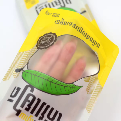 Laminated Plastic Stand Up Food Bags có thể đóng lại lại Bao bì đồ ăn tùy chỉnh in thiết kế Ziplock Poly Bag cho trái cây khô