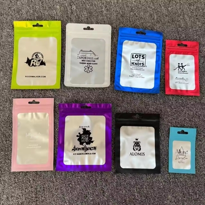100 miếng Mylar chống mùi túi có thể đóng lại với cửa sổ rõ ràng khóa khóa khóa trang sức túi nhựa trong suốt
