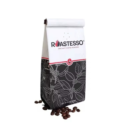 Custom Biodegradable Factory Wholesale Kraft Paper Coffee Bean Side Gusset Packaging Bag Bag Đen