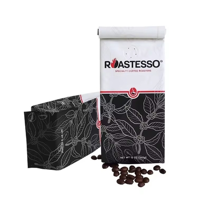 Custom Biodegradable Factory Wholesale Kraft Paper Coffee Bean Side Gusset Packaging Bag Bag Đen