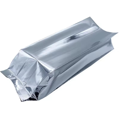 Glossy Silver Aluminum Foil Laminated Heat Seal Back Sealing Side Gusset Bao bì thực phẩm túi cà phê