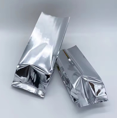 Glossy Silver Aluminum Foil Laminated Heat Seal Back Sealing Side Gusset Bao bì thực phẩm túi cà phê