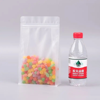 Tùy chỉnh Chất bọc mặt phẳng đáy tám Hạch Transparent Zip Lock Trái cây khô Thực phẩm gạo đóng gói Nhựa đứng lên túi