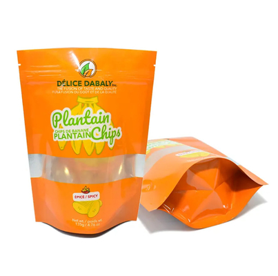Chips đồ ăn nhẹ Bao bì Logo tùy chỉnh Zipper Thẻ chất lượng thực phẩm túi túi túi túi chuối Chips chuối nhựa composite có thể đóng lại