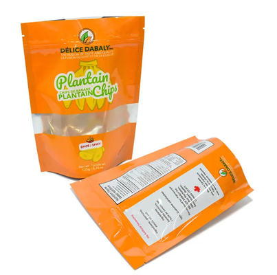 Chips đồ ăn nhẹ Bao bì Logo tùy chỉnh Zipper Thẻ chất lượng thực phẩm túi túi túi túi chuối Chips chuối nhựa composite có thể đóng lại