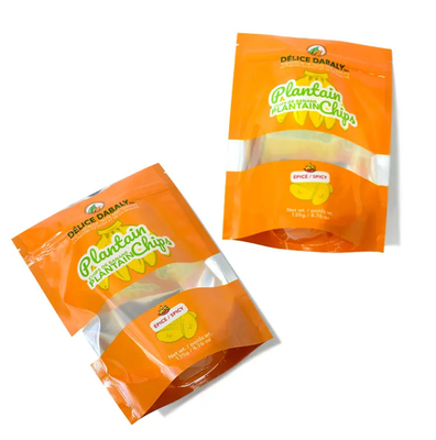 Chips đồ ăn nhẹ Bao bì Logo tùy chỉnh Zipper Thẻ chất lượng thực phẩm túi túi túi túi chuối Chips chuối nhựa composite có thể đóng lại