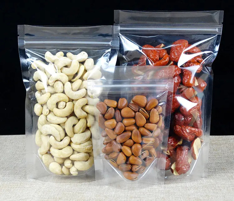 PET Transparent Zip Lock túi nhựa Mylar Bag Ziplock Stand Up Thực phẩm gia vị bột đóng gói túi