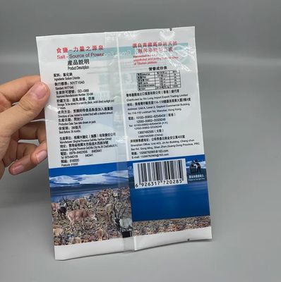 In tùy chỉnh 3 mặt niêm phong chân không niêm phong sau túi để muối nhựa trắng Mylar Zipper túi đóng gói với cửa sổ rõ ràng