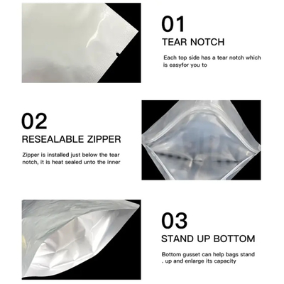 Bạc chất lượng thực phẩm Autoclave chân không nhiệt niêm phong đơn giản nhựa nhôm Mylar túi mở Top đóng gói hàng hóa hàng loạt lưu trữ retort túi