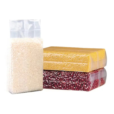 Bao bì nhựa nay-lôn minh bạch giá rẻ Thắt chặt mặt bên Gusset niêm phong 1KG / 100kg Bao bì chân không cho thực phẩm gạo