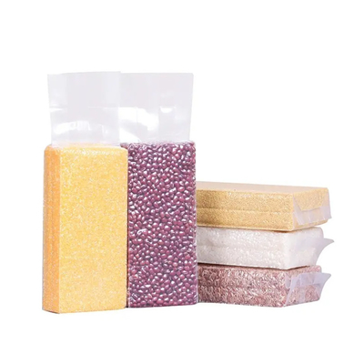 Bao bì nhựa nay-lôn minh bạch giá rẻ Thắt chặt mặt bên Gusset niêm phong 1KG / 100kg Bao bì chân không cho thực phẩm gạo