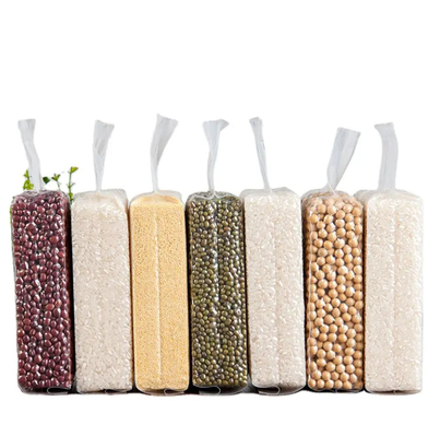 Bao bì nhựa nay-lôn minh bạch giá rẻ Thắt chặt mặt bên Gusset niêm phong 1KG / 100kg Bao bì chân không cho thực phẩm gạo