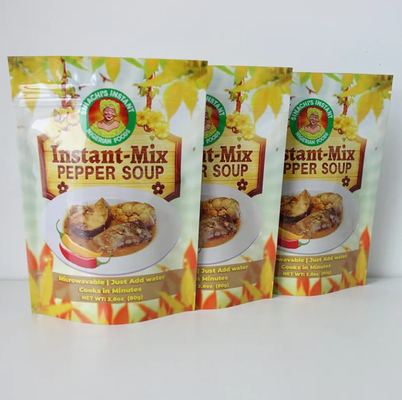Bao bì thực phẩm có thể niêm phong tùy chỉnh Đứng lên Logo in Zip túi gói thực phẩm nhựa