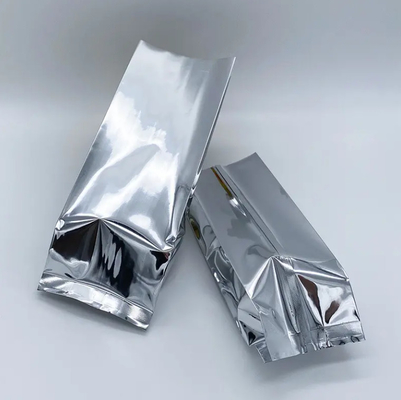 Glossy Silver Aluminum Foil Laminated Heat Seal Back Sealing Side Gusset Bao bì thực phẩm túi chân không Thực phẩm trà cà phê túi đậu