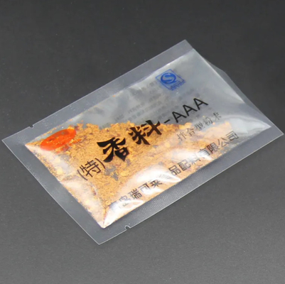 Eco Friendly Custom Printed Plastic Small Bag Seasoning Spices Sugar 3 Side Sealing Transparent Food Packaging Sachet (Máy đóng gói thực phẩm trong suốt)