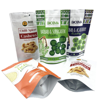 Các mẫu miễn phí túi in kỹ thuật số túi Mylar Zipper chống mùi hạt Cashew Bao bì túi bề mặt mờ