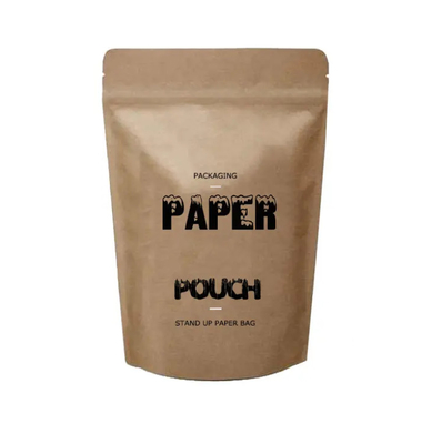 Doypack Ziplock Nhỏ trắng Kraft giấy thủ công đứng lên túi thực phẩm bột trà cà phê đóng gói túi niêm phong