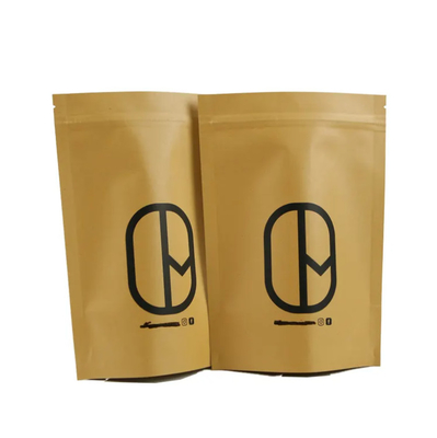 Doypack Ziplock Nhỏ trắng Kraft giấy thủ công đứng lên túi thực phẩm bột trà cà phê đóng gói túi niêm phong