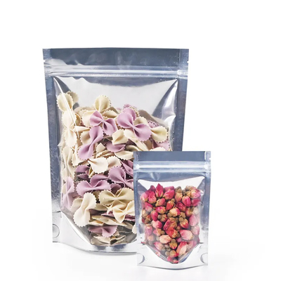 New Transparent PE Plastic Stand-Up Zipper Bag With Silver Gravure Printing Food Packaging For Sugar And Jelly (Thông gói thực phẩm trong đường và kẹo)