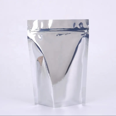 Glossy tái sử dụng nhựa nhôm mạ nhựa phân phối thực phẩm Ziplock túi Yin Yang đứng lên túi với mặt trước rõ ràng