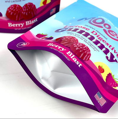 Thẻ in tùy chỉnh chống ẩm Mylar Stand-Up pouch Thẻ niêm phong Zipper For Candy Tea Gift Nut Packaging