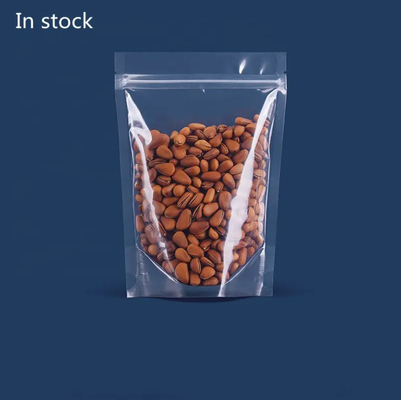 Thực phẩm Ziplock rõ ràng ấn bản tùy chỉnh đứng lên túi zip khóa đóng gói túi nhựa trong suốt với zipper