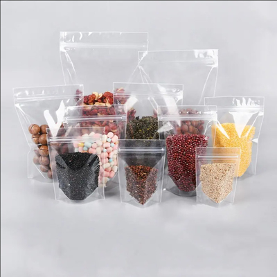 Thực phẩm Ziplock rõ ràng ấn bản tùy chỉnh đứng lên túi zip khóa đóng gói túi nhựa trong suốt với zipper