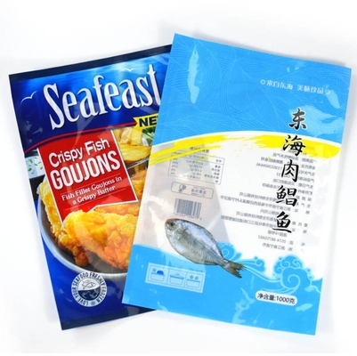 In tùy chỉnh, niêm phong nhiệt, mảng, túi phẳng nylon chống rò rỉ, bao bì thực phẩm đông lạnh thịt và cá bằng nhựa, túi chân không