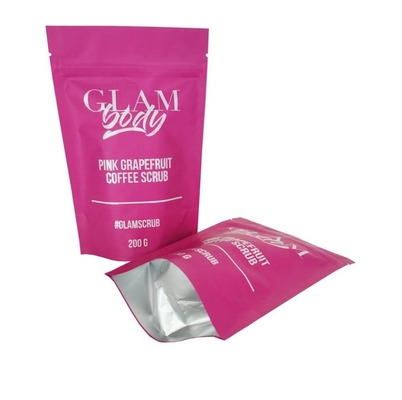 Túi khóa zip bao bì thực phẩm, cà phê, gia vị, muối tắm bằng lá nhôm in tùy chỉnh, túi xà phòng màng polyester plastic