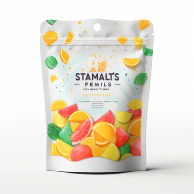 Vật liệu nhựa Laminated Eco-Friendly Gummy Bag Vỏ vải thẳng thắn Bao bì 100% tái chế chất lượng cao chống ẩm