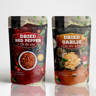 Túi Đựng Gia Vị Bao Bì Nhựa Bao Bì Thực Phẩm Ớt Bột Túi Đựng Thực Phẩm Khóa Kéo Niêm Phong Túi Đứng