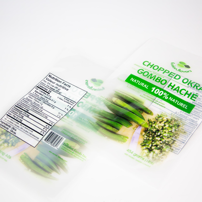 in kỹ thuật số tùy chỉnh trong suốt 1 pound cắt Okra bao bì túi nhựa rau túi chân không