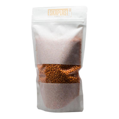 Túi da bò trắng (Túi đứng) có cửa sổ nhỏ, Khóa kéo in theo yêu cầu, Túi đứng giấy Kraft/Túi đựng thực phẩm