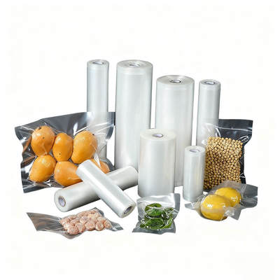 Túi hút chân không nylon trong suốt in theo yêu cầu bán sỉ, một mặt trong suốt cho thịt hoặc rau củ