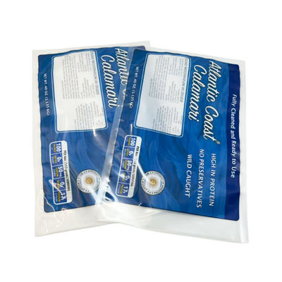 Logo ấn bản tùy chỉnh Thẻ đóng băng nóng túi ba mặt đóng băng đóng băng đóng gói thực phẩm nhựa túi chân không thịt đóng gói với cửa sổ