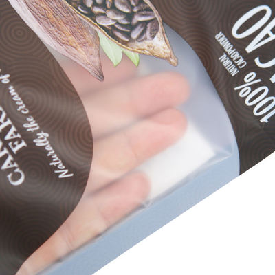 Bao bì thân thiện với môi trường cho cà phê, trà, đồ ăn nhẹ, giấy kraft, túi đứng trong suốt có khóa kéo có thể niêm phong lại, logo tùy chỉnh