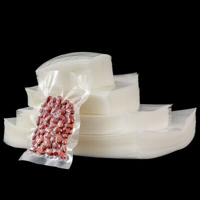 Túi nhựa trong suốt bằng phim polyester không chứa BPA, cấp thực phẩm, túi hút chân không, có bề mặt in ống đồng, dùng để đóng gói thịt