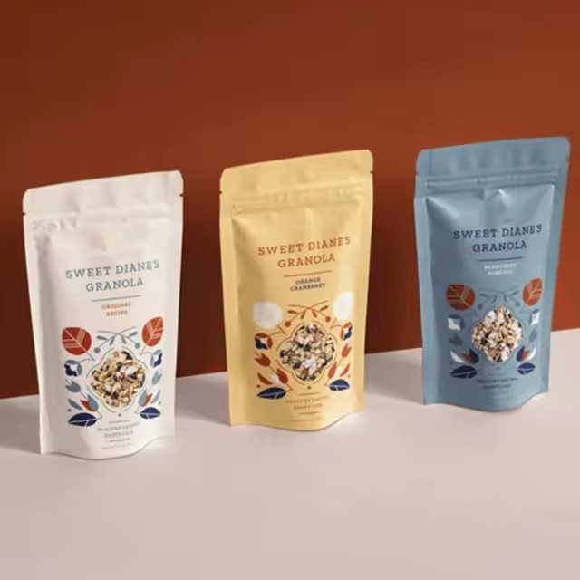 Thẻ giấy nhôm in tùy chỉnh túi niềng cao cấp thực phẩm đứng lên túi nắp nhiệt đứng lên túi