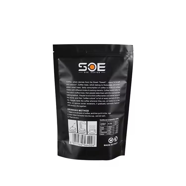 Nhãn hiệu tùy chỉnh đứng nhựa nhôm nhựa bao bì thực phẩm túi với Zipper cà phê đậu Mylar túi
