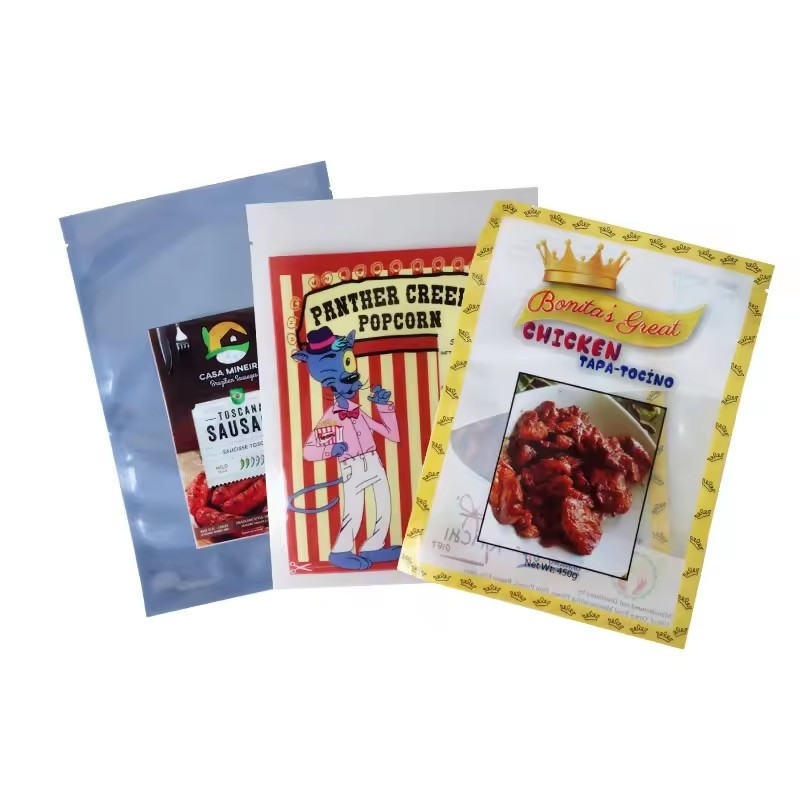 Laminated Custom Printed Transparent Plastic Mylar Seafood Packaging Vacuum Sealed Frozen Pouch Bag