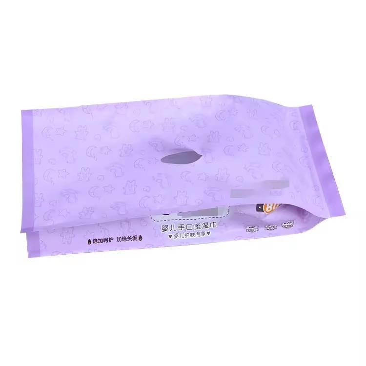 Nhãn hiệu tùy chỉnh Gusset mặt bằng nhựa chăm sóc da khăn lau ướt Bao bì phim túi cho trẻ em túi bao bì mô ướt