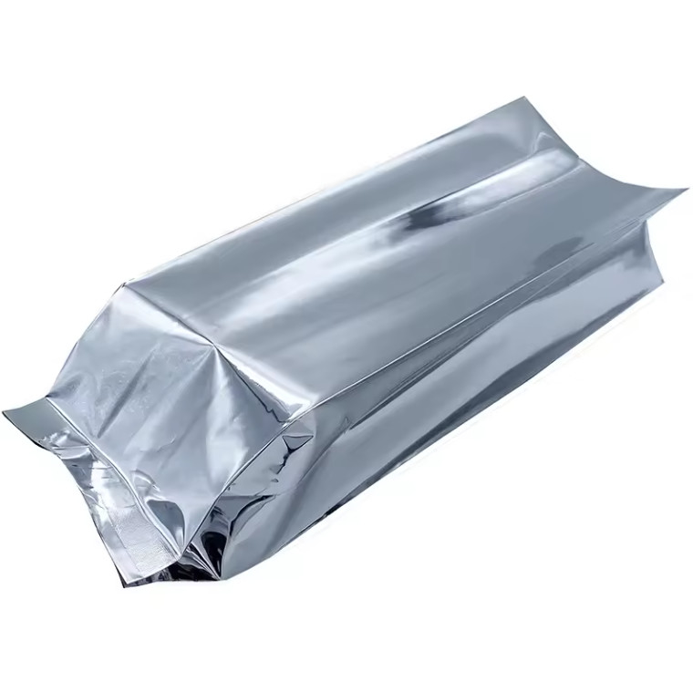 Glossy Silver Aluminum Foil Laminated Heat Seal Back Sealing Side Gusset Bao bì thực phẩm túi cà phê