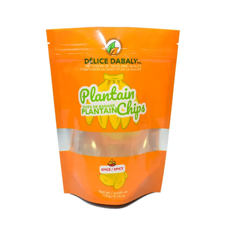 Chips đồ ăn nhẹ Bao bì Logo tùy chỉnh Zipper Thẻ chất lượng thực phẩm túi túi túi túi chuối Chips chuối nhựa composite có thể đóng lại