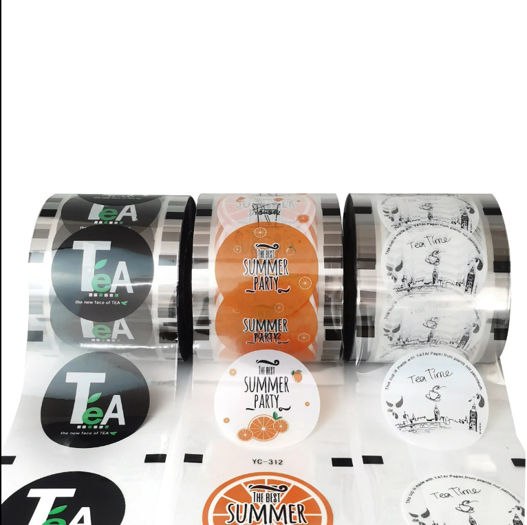 Custom Clear Boba Tea Cup Packaging Roll Plastic Bubble Sealing Film For Coffee Wine Soda Mineral Water Whisky Các loại rượu vang có thể được sử dụng