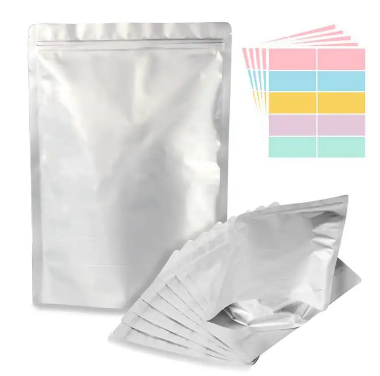 Tùy chỉnh in Matt Foil nhựa thực phẩm đóng lại bao bì túi nhôm Zipper đứng lên túi với zipper