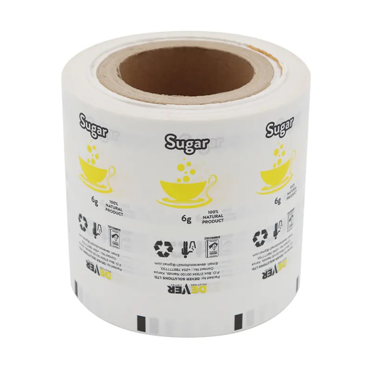 Nhập gói thực phẩm nhựa tùy chỉnh bán buôn Laminated Roll Film Sugar Paper Sachet Bộ phim đóng gói tự động