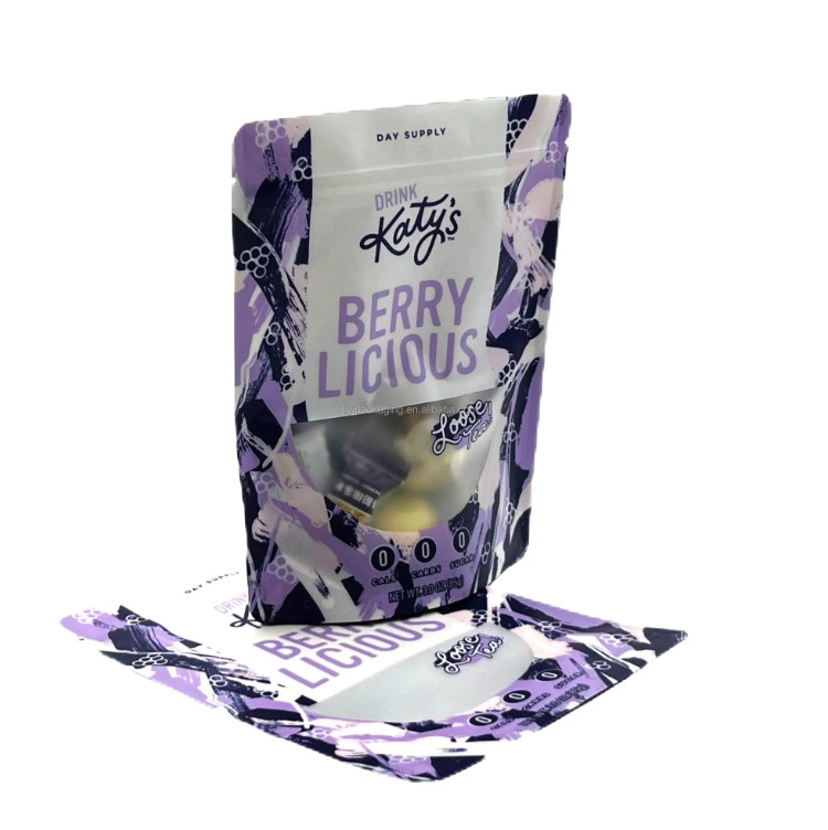 PET tái chế Mylar Ziplock Stand Up Bag Herbal Green Leaves Loose Black Coffee Doypack Sachet Matcha Tea Bag Lưu trữ